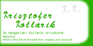 krisztofer kollarik business card